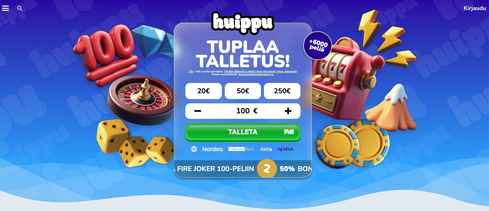 Huippu verovapaat kasinot bonus