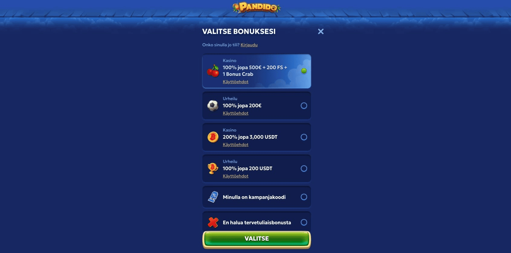 pandido finnish crypto casino